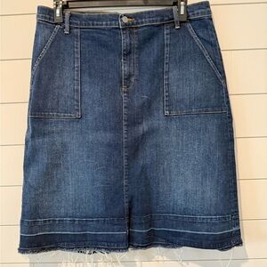 GAP Dark Blue Denim Skirt with Orange Stitching